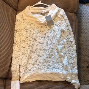 NWT Anthropologie Ivory Lace Top